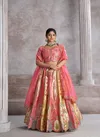 Kf 73 Pink Banarasi Silk Embroidered Wedding Lehenga Suppliers In India